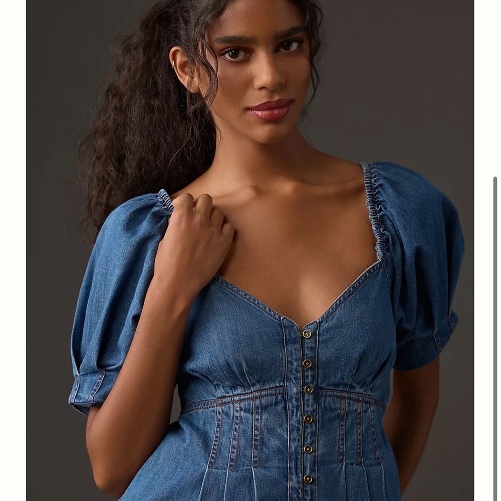 Anthropologie 100% Cotton Denim Top